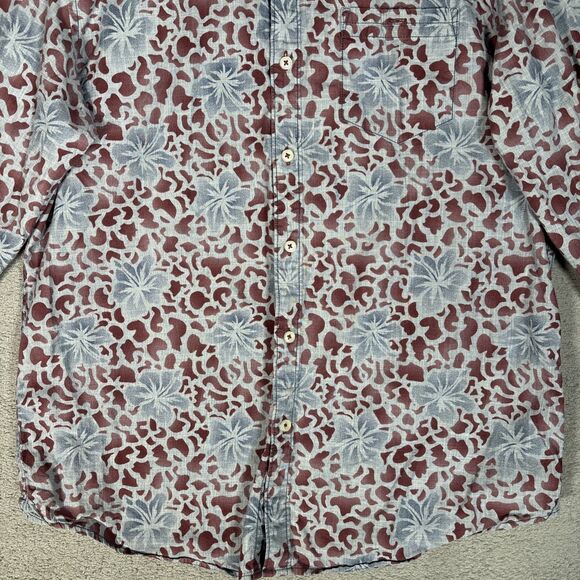 Tommy Bahama Jeans Shirt Men’s Size M Island Crafted Blue Red Floral Print L/S - Picture 4 of 14